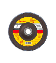 Disco de Flap Starrett em Fibra de Vidro Cônico, Grão de 100 e Diâmetro Externo 115mm Ref. FDS115-100FC