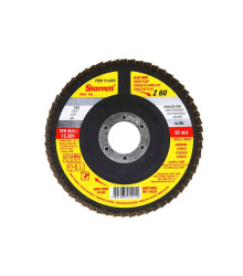Disco de Flap Starrett em Fibra de Vidro Cônico, Grão de 60 e Diâmetro Externo 115mm