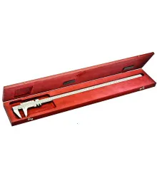 Paquímetro Master com Ajuste Fino - Capacidade 600mm (24") e Resoluções de 0,02mm e 0,001" - em Estojo de Madeira