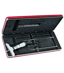 Micrômetro de Profundidade com capacidade de 0 - 75mm e base de 64mm