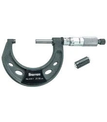 Micrômetro Externo com Isoladores Térmicos - Capacidade de 25 - 50mm e Resolução de 0,01mm e com Exatidão de ±0,002mm - Ref. 444.1MXRL-50
