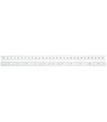 Escala de Aço de 300mm Milímetros e Polegadas - 1mm e 0,5mm em um lado e 1/32" e 1/64" no lado oposto