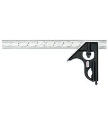 Esquadro Comb Régua 12" Graduações 1/8-1/16-1/32-1/64