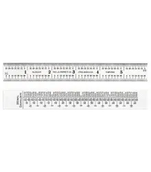 Escala de Aço Fosca 6" Graduações 1/32-1/64" e Decimais