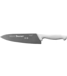 Faca de Carne para Refile de Mesa com Lâmina Triangular Larga de 8 Polegadas e Cabo Branco