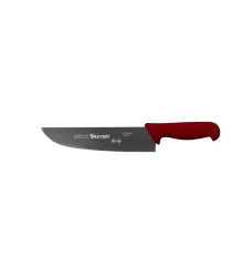 Faca de Carne para Refile de Mesa com Lâmina Reta Larga de 10 Polegadas e Cabo Vermelho - BKR303-10