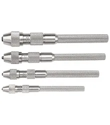 Mandril com pinças cônicas jogo 4 peças 0,25-5,10mm