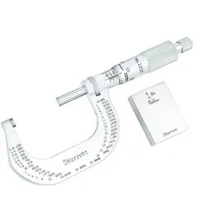 Micrômetro Externo de Aço Inoxidável 1212XRL - Resolução de 0,0001" e Faixa de 1-2"