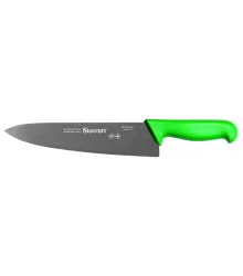 Faca de Carne para Refile de Mesa com Lâmina Triangular Larga de 10 Polegadas e Cabo Verde