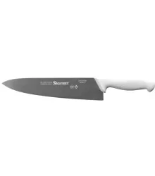 Faca de Carne para Refile de Mesa com Lâmina Triangular Larga de 10 Polegadas e Cabo Branco