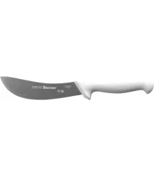 Faca de Carne para Refile Aéreo com Lâmina Curvada Estreita de 6 Polegadas e Cabo Branco