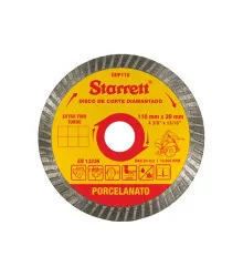Disco Diamantado de Corte Porcelanato, Diâmetro Externo 110mm e Furo 20mm Ref. DDP110