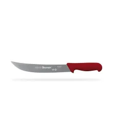 Faca de Carne para Refile Aéreo com Lâmina Curvada Larga de 10 Polegadas e Cabo Vermelho