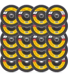 Disco de Flap Starrett em Fibra de Vidro Cônico, Grão de 80 e Diâmetro Externo 115mm - Embalagem com 20 Unidades - FDS115-80FC KIT 20 UNIDADES