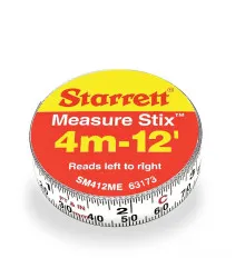 Fita de Aço Graduada com Verso Adesivo STIX™ SM de 3,6 metros - Largura 13mm - 1/2" - SM412ME