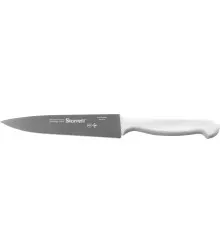 Faca de Carne para Refile de Mesa com Triangular Estreita de 6 Polegadas e Cabo Branco