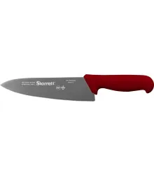 Faca de Carne para Refile de Mesa com Lâmina Triangular Larga de 8 Polegadas e Cabo Vermelho