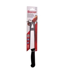 Faca de Carne para Refile de Mesa Encartelada com Triangular Estreita de 6 Polegadas e Cabo Preto