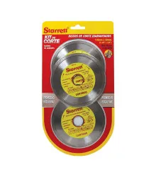 Kit Discos de Corte Diamantado Contínuo, Diâmetro Externo 110mm e Furo 20mm Ref. KDDC110-3