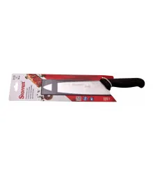 Faca de Carne para Refile de Mesa Encartelada com Lâmina Triangular Larga de 8 Polegadas e Cabo Preto