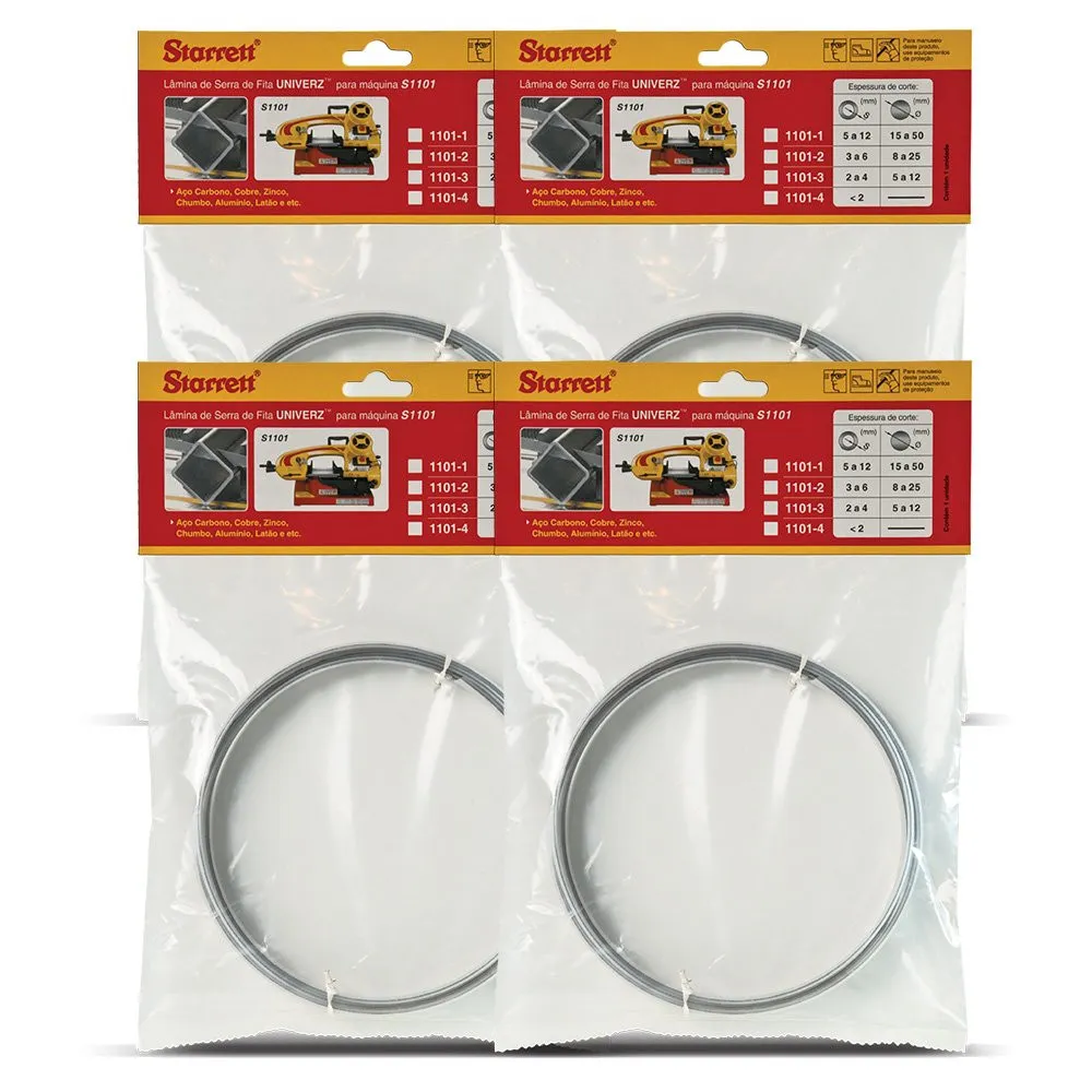 Kit 4 Unidades Lâminas de Serra de Fita Univerz 13 X 0.50 Milímetros com 1.47m e 14 -18 dentes - 1101-3