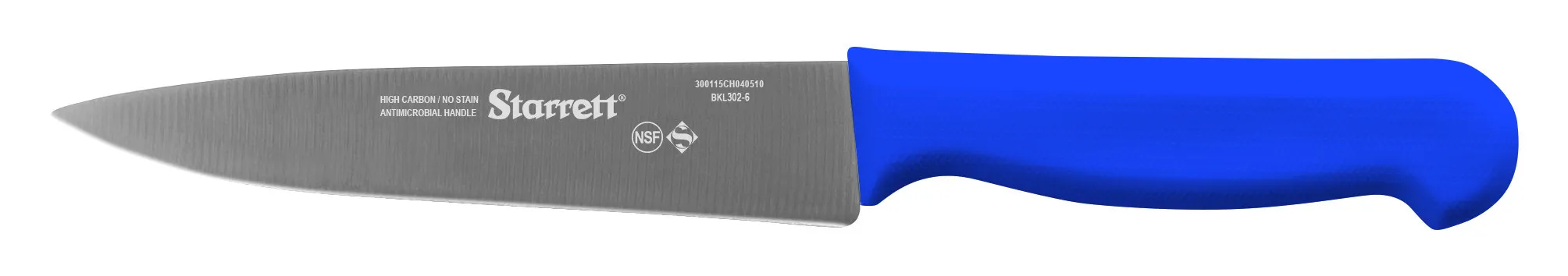 Faca de Carne para Refile de Mesa com Triangular Estreita de 6 Polegadas e Cabo Azul