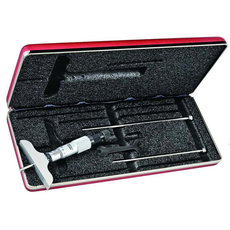 Micrômetro de Profundidade com capacidade de 0 - 75mm e base de 64mm