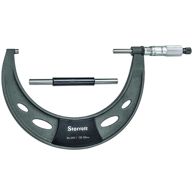 Micrômetro Externo com Isoladores Térmicos - Capacidade de 125 - 150mm e Resolução de 0,01mm e com Exatidão de ±0,003mm - Ref. 444.1MXRL-150