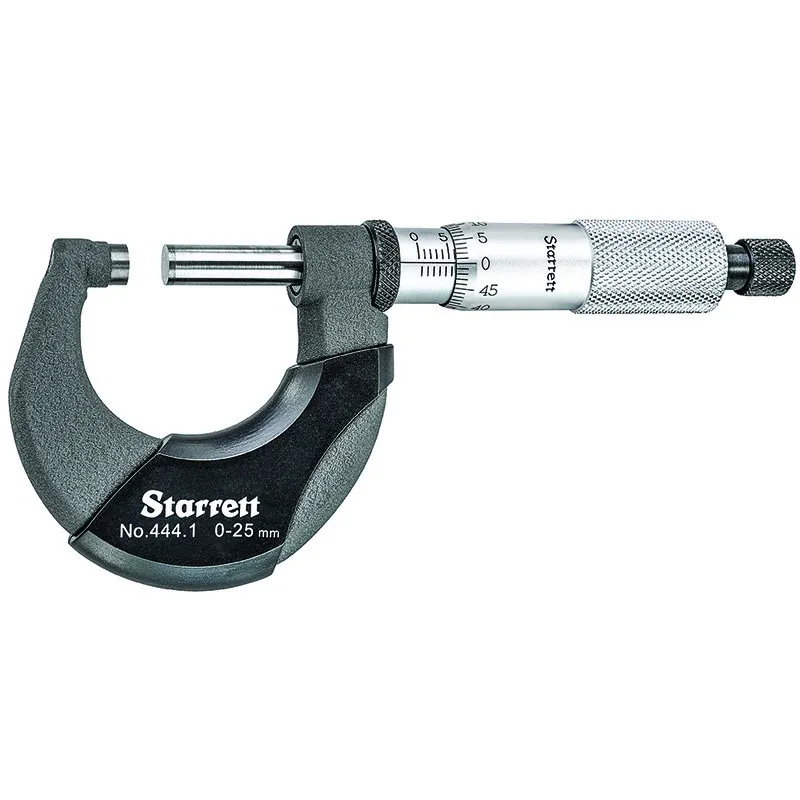 Micrômetro Externo com Isoladores Térmicos - Capacidade de 0 - 25mm e Resolução de 0,01mm e com Exatidão de ±0,002mm - Ref. 444.1MXRL-25