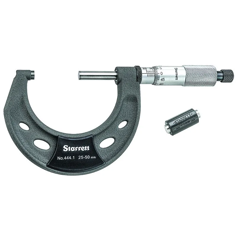 Micrômetro Externo com Isoladores Térmicos - Capacidade de 25 - 50mm e Resolução de 0,01mm e com Exatidão de ±0,002mm - Ref. 444.1MXRL-50