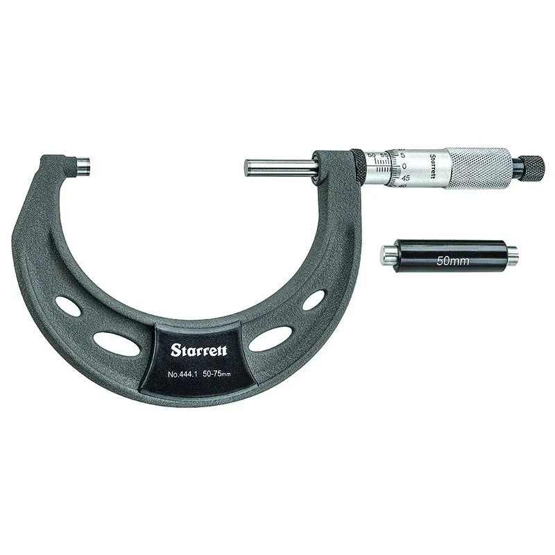 Micrômetro Externo com Isoladores Térmicos, Capacidade de 50 – 75mm, Resolução de 0,01mm e Exatidão de ±0,003mm - Ref. 444.1MXRL-75