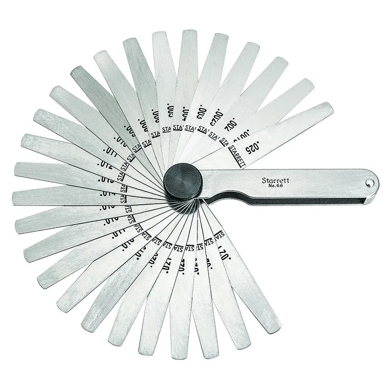 Calibrador de Folga Tipo Leque com 26 Lâminas Retas com comprimento de 3.1/32"- Faixa 0.0015-0.025" - Ref. 66T