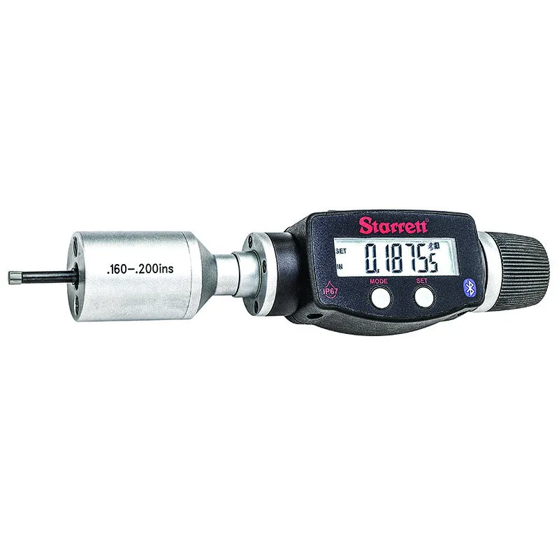 Micrômetro Interno Individual Digital com Bluetooth e com Capacidade de 4 - 5mm e .160" - 0.200" e Exatidão de ± 0,004mm e ± .00015"