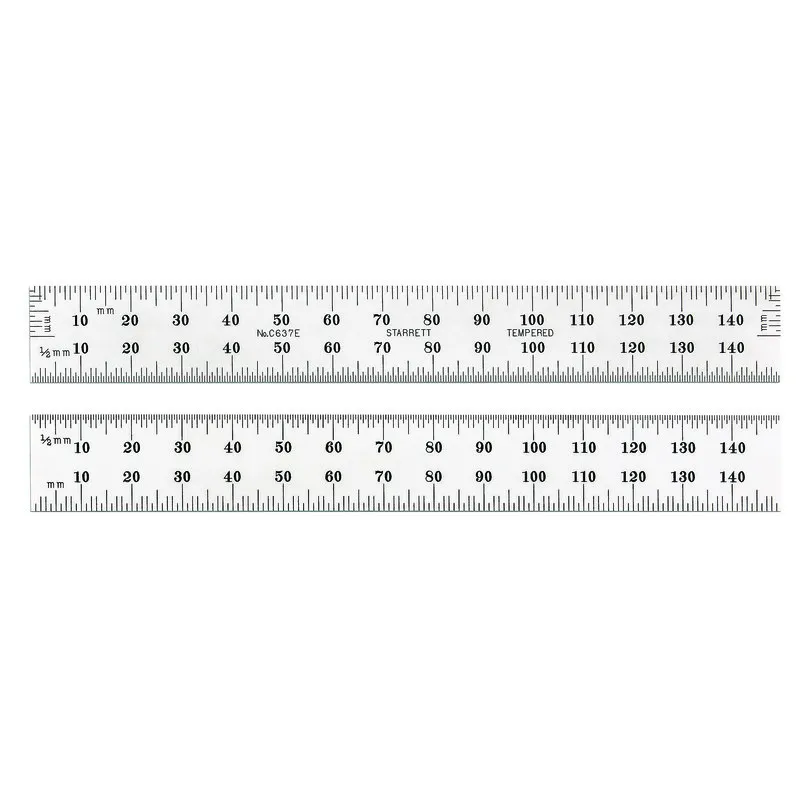 Escala de Aço Fosca 150mm Graduações 0,5-1,0mm e Extrem.