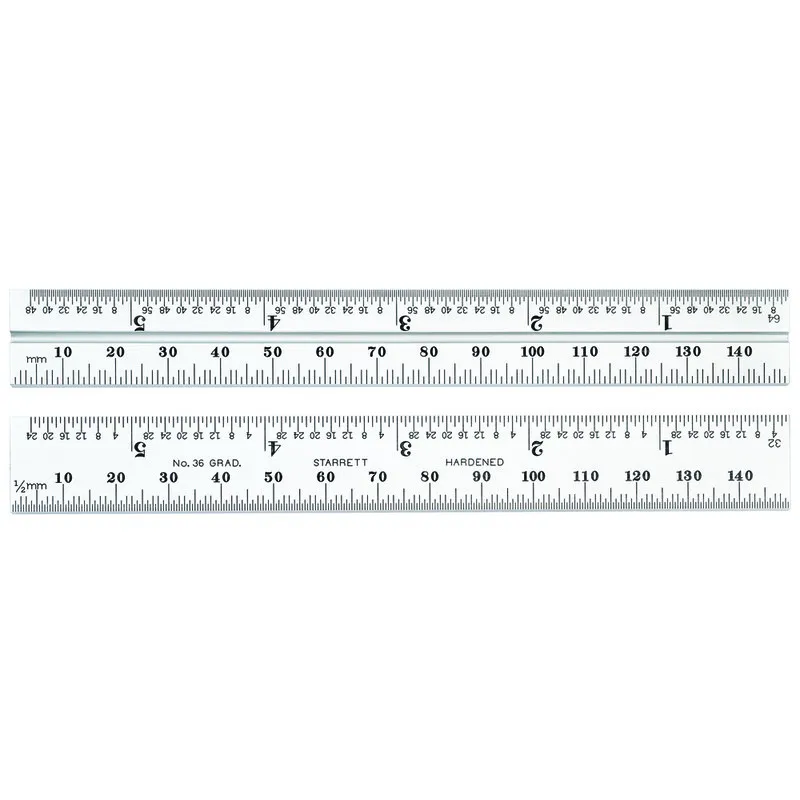 Régua para Esquadro Combinado 150mm/6" Graduações ação 0,5mm-1/64"