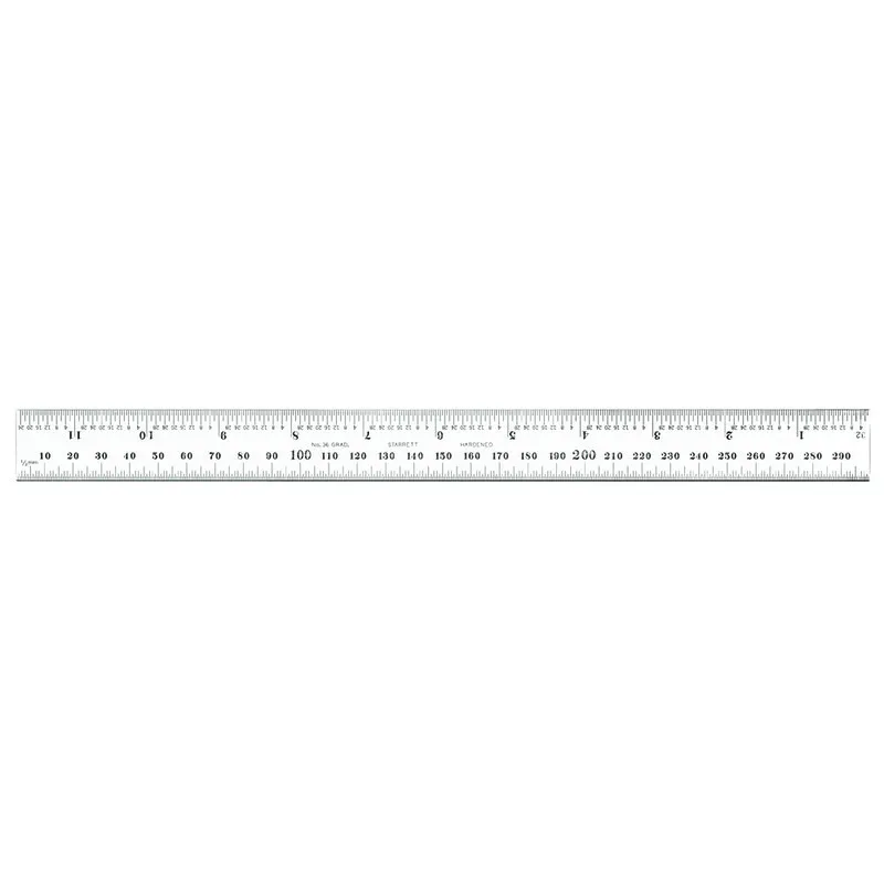 Régua para Esquadro Combinado 300mm/12" Graduações ação 0,5mm-1/64"