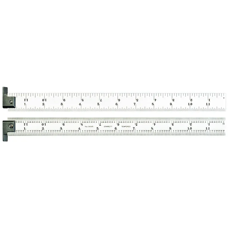 Escala de Aço com Gancho 12" Graduações 1/8-1/16-1/32-1/64