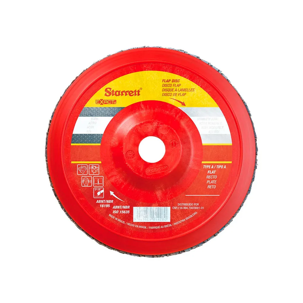 Disco de Flap Exact em Nylon Reto, Grão de 120 e Diâmetro Externo 115mm