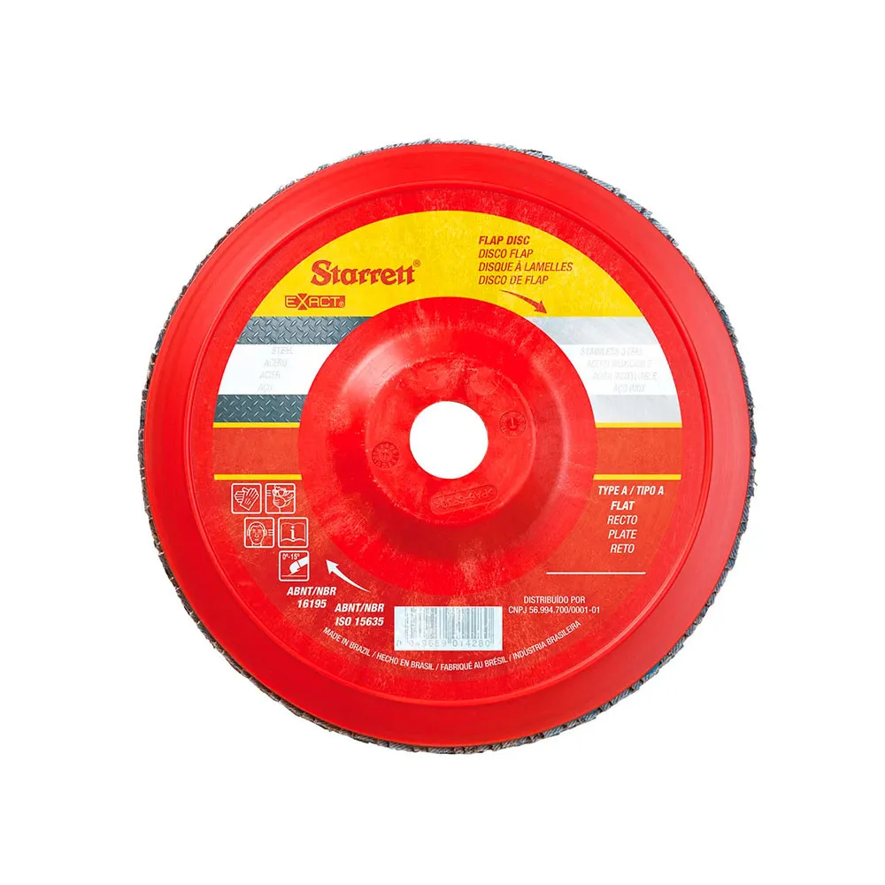 Disco de Flap Exact em Nylon Reto, Grão de 60 e Diâmetro Externo 115mm