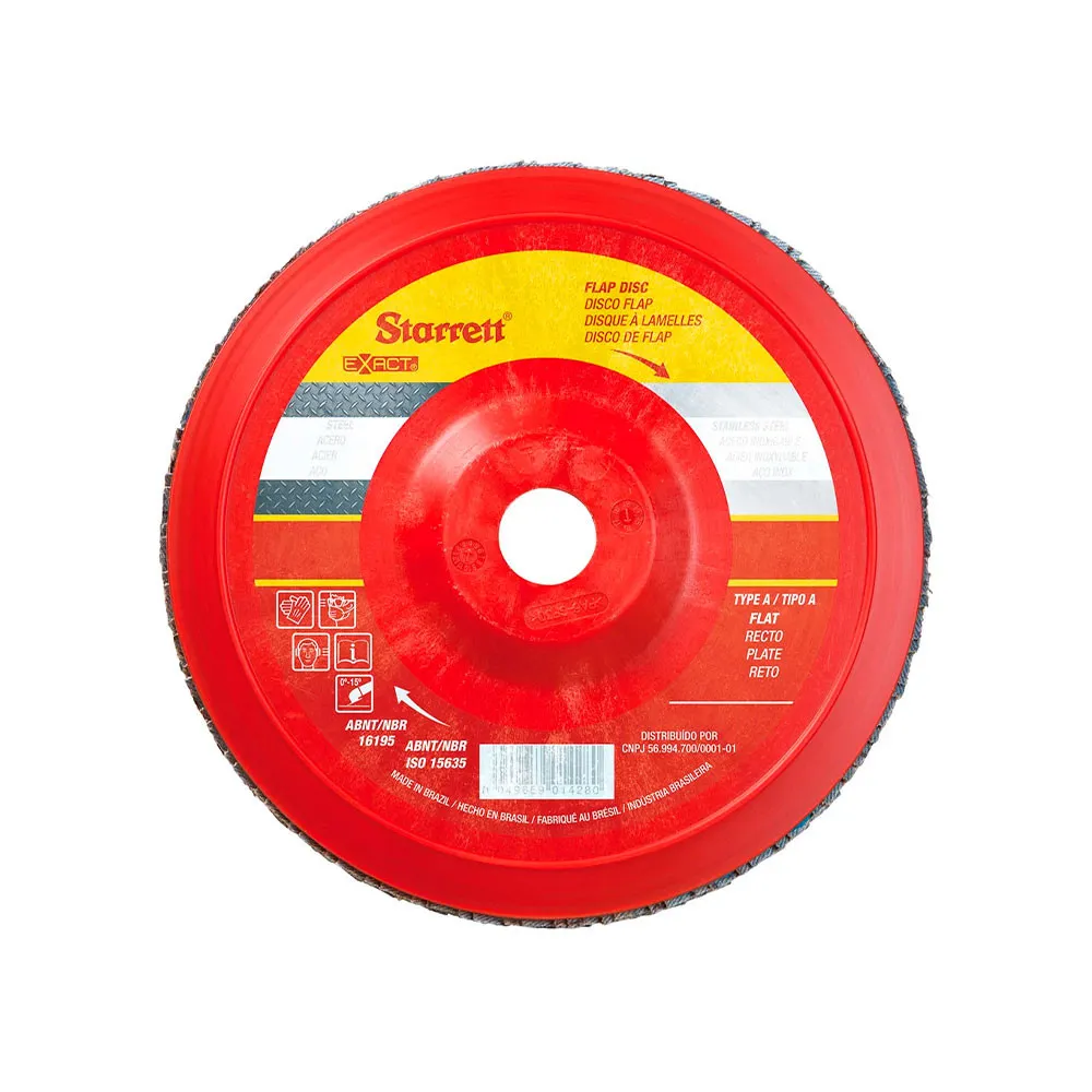 Disco de Flap Exact em Nylon Reto, Grão de 80 e Diâmetro Externo 115mm