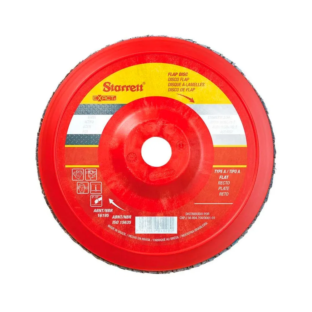 Disco de Flap Exact em Nylon Reto, Grão de 50 e Diâmetro Externo 180mm