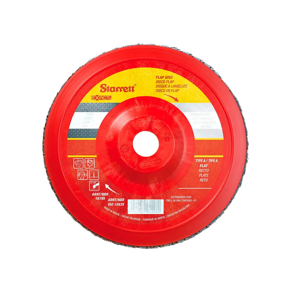 Disco de Flap Exact em Nylon Reto, Grão de 80 e Diâmetro Externo 180mm