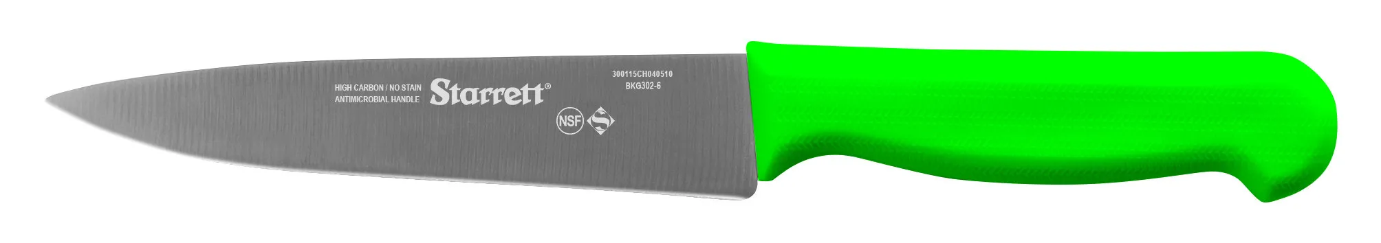 Faca de Carne para Refile de Mesa com Triangular Estreita de 6 Polegadas e Cabo Verde