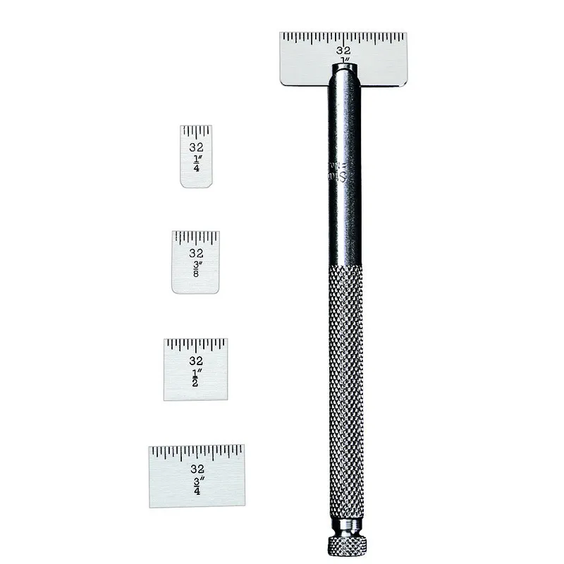 Escalas de Aço Jogo com 5 Peças 1/4-1 com Cabo Graduações 1/32-1/64