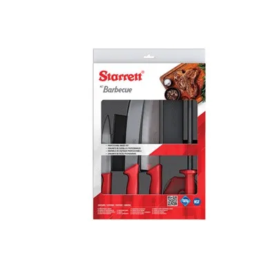 Kit Barbecue Starrett® com Cabo Vermelho (BKK-6R)