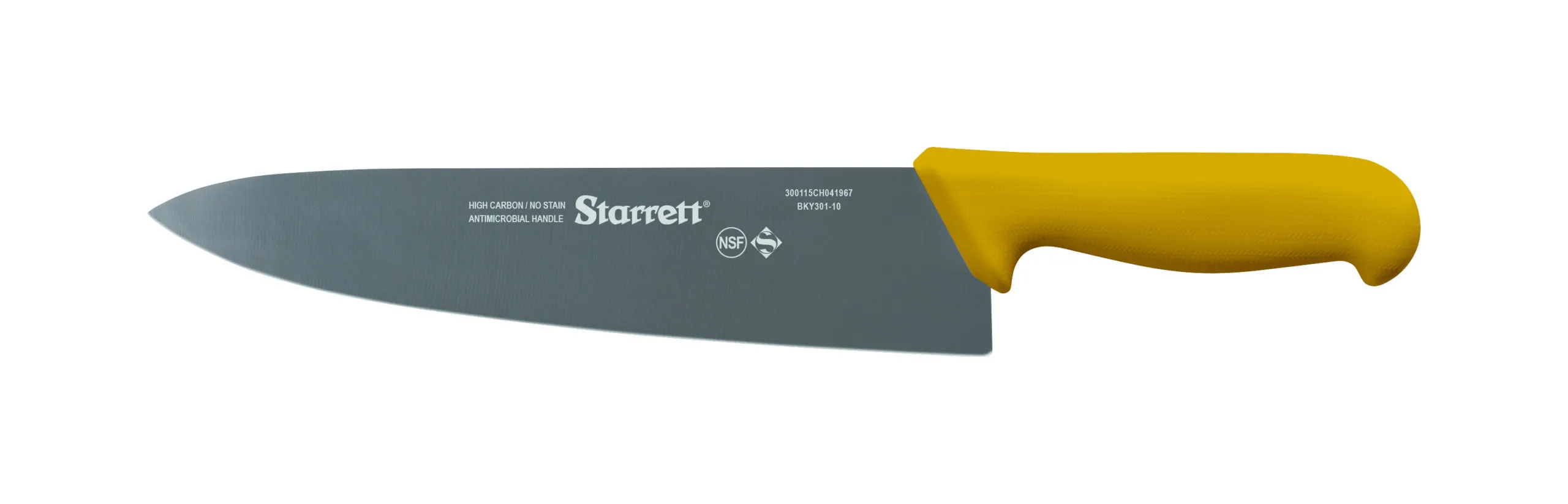 Faca de Carne para Refile de Mesa com Lâmina Triangular Larga de 10 Polegadas e Cabo Amarelo