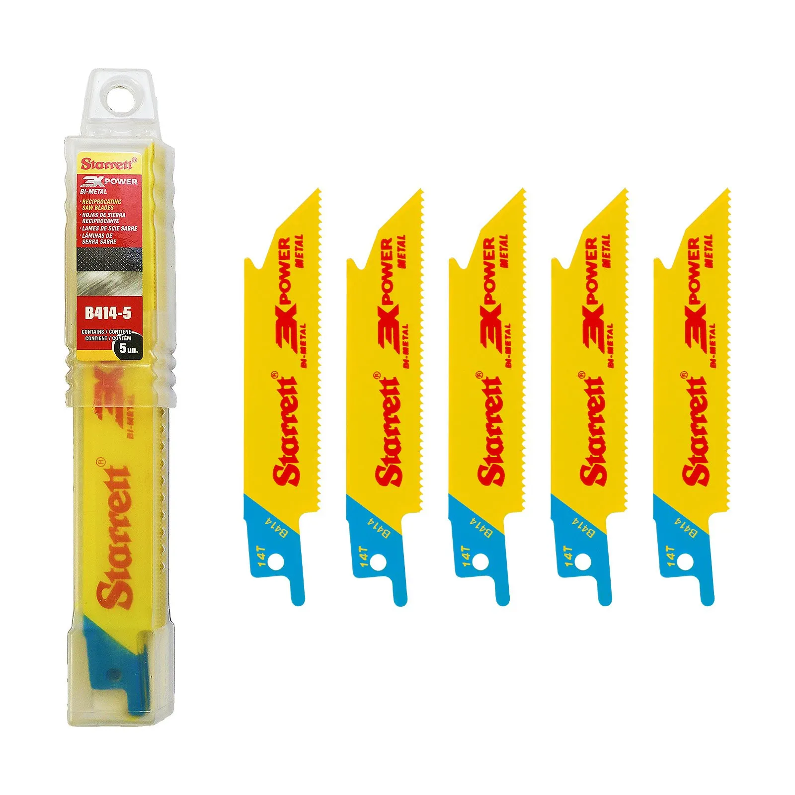 Lâmina de Serra Sabre Bi-Metal Reta para Aplicações Gerais Dentição 14 com 5 Lâminas 100mm - B414-5