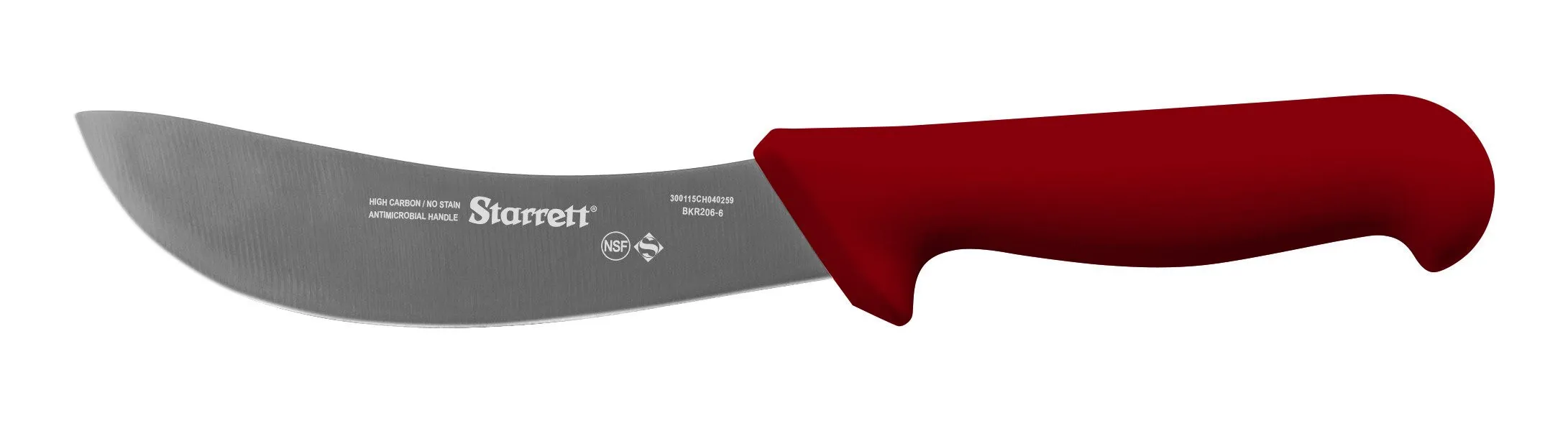 Faca de Carne para Refile Aéreo com Lâmina Curvada Estreita de 6 Polegadas e Cabo Vermelho