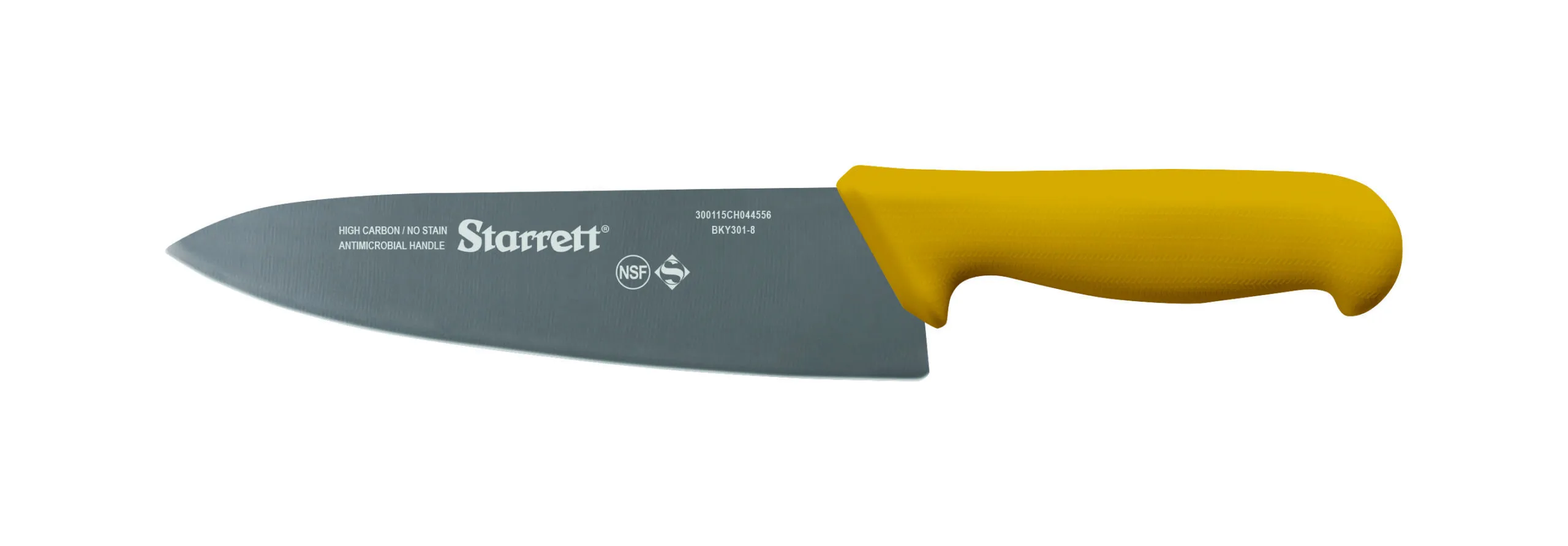 Faca de Carne para Refile de Mesa com Lâmina Triangular Larga de 8 Polegadas e Cabo Amarelo