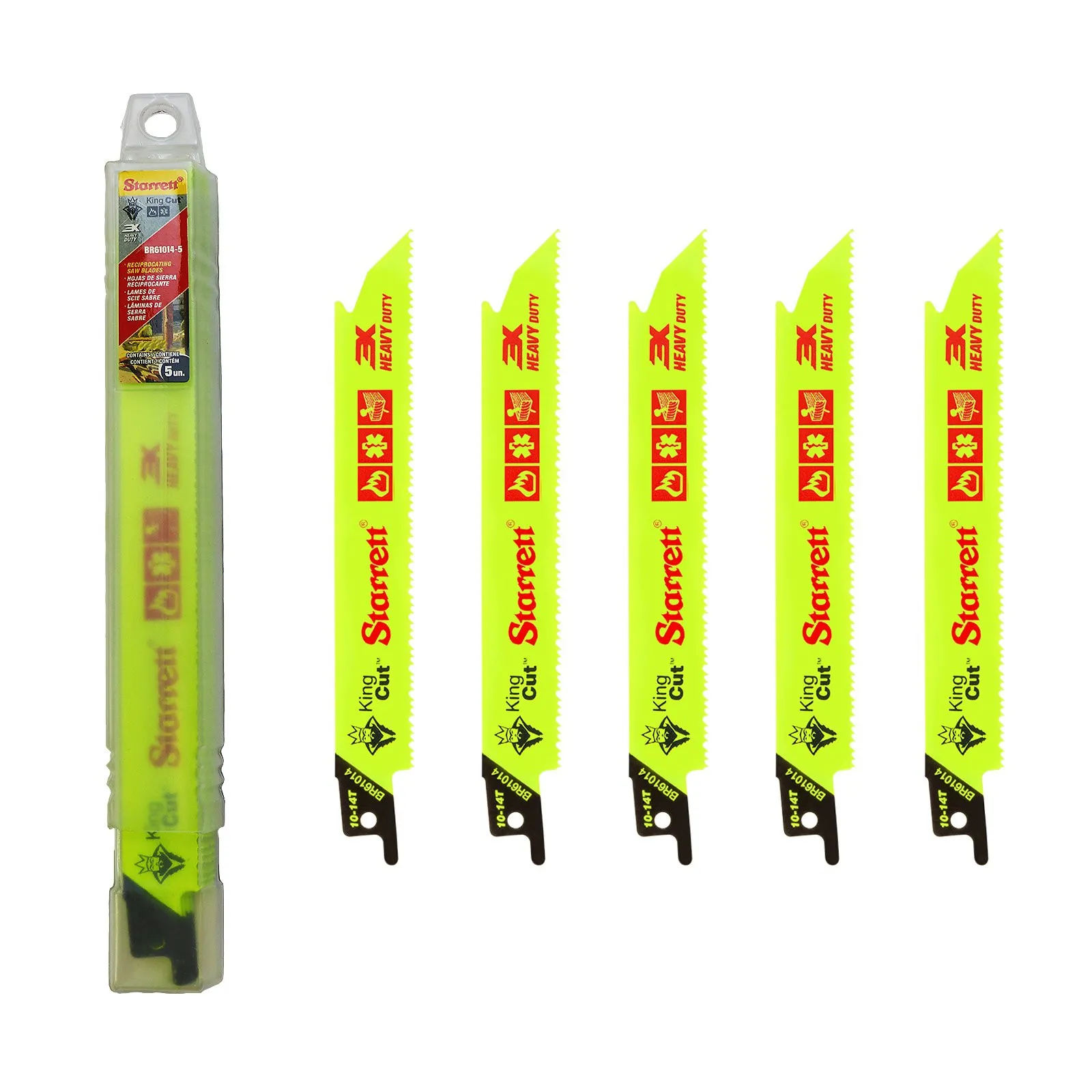 Lâmina de Serra Sabre King Cut Dentição 10-14 com 5 Lâminas 152x19x0,90mm - BR61014-5